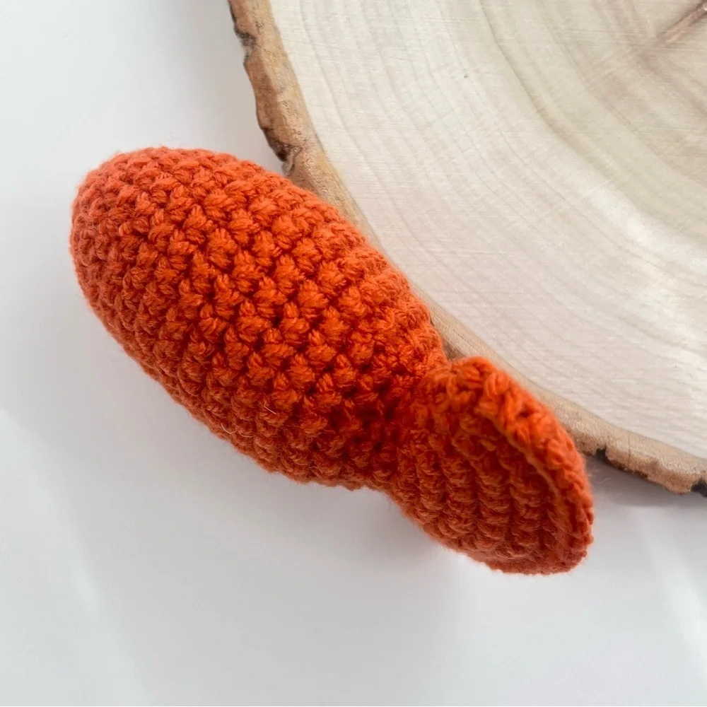 Cat Toy Handmade Catnip Orange Fish Cat Crochet Toy